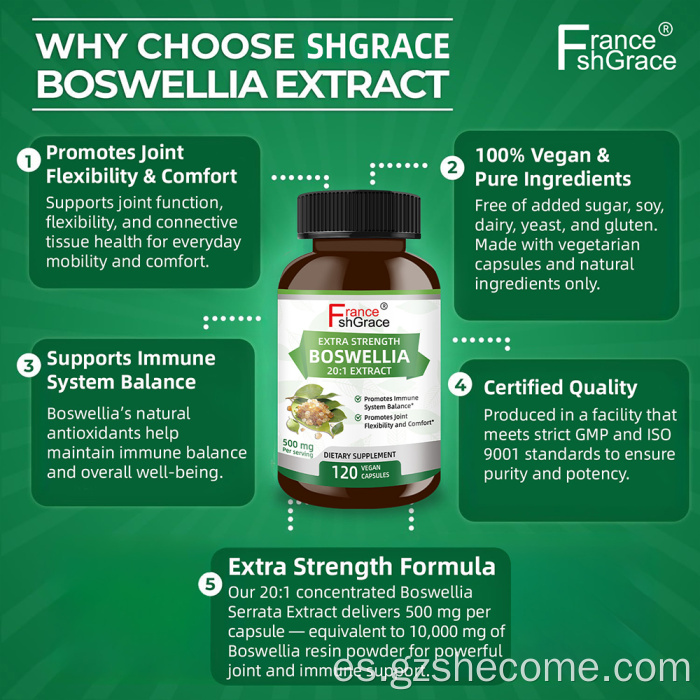 Shecome Boswellia Cápsulas Confort Articular Equilibrio Inmunológico